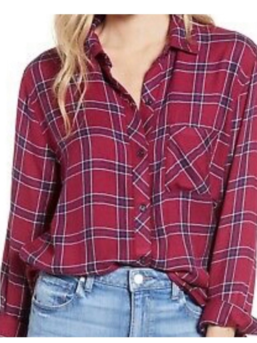 NWT’s Rails Women’s Red/pink Plaid Button-Down Shirt
